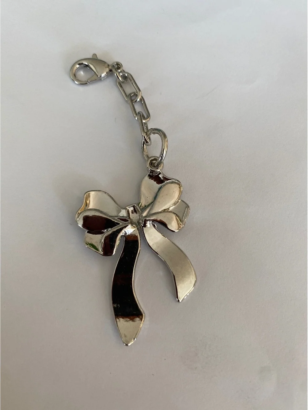Silver Bow Charm Pendant